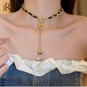 Frascati New Arrival Trendy Geometric Metal  Gold Color Ball Pendant Stainless Steel  Chain Chokers Necklaces For Women Fashion Jewelry