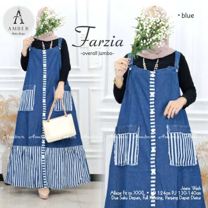 Farzia overall - overall wanita jeans - overall jeans wanita terbaru - overall terlaris - levis overall wanita - overall jumbo - COD