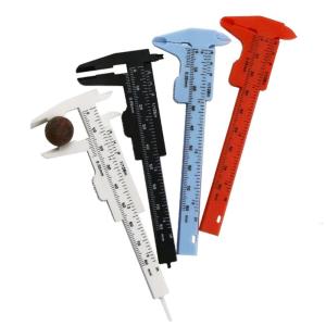 4PCS 80 mm Mini Plastic Calipers Verniers Calipers Double Scale Sliding Gauges Measuring Tool Student Office Use