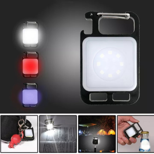 3 Color Keychain Light Portable Multifunctional Flashlights USB Rechargeable Repair Light 4-Mode Work Light Outdoor Waterproof Emergency Light Torch