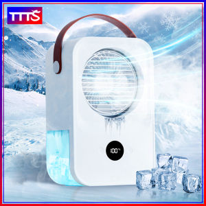 Mist Fan Water Cooling Rechargeable 4000 mAh Portable Mini Outdoor Office Spray Fan Large Capacity Digital Display Desktop Air Cooler Desk Fan