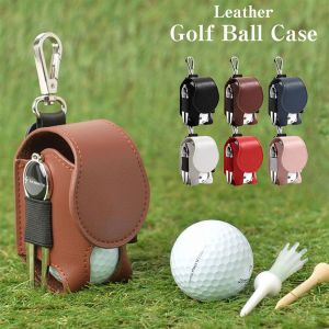 SOTOP Mini Portable Golf Accessories Storage Bag Leather Sporting Goods Golf Ball Storage Pouch Golf Ball Pouch Golf Waist Holder Bag Golf Ball Container
