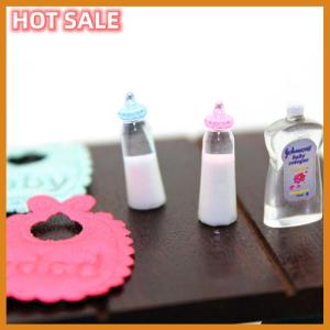 🔥🔥🔥dingdaocunz 1:12 Dolls House Miniature Baby Bottles Shampoo Bibs Set Nursery Accessory Gift