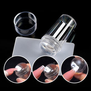 2pcs/set Seal Crystal Silicone Transparent Stamp Nail Art Painted Transfer Tool