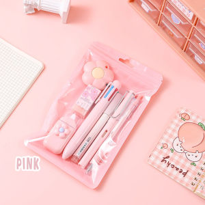 7pcs Stationery Set Ballpoint Pen Pencil Eraser Correction Tape Knife Office and Study Cultural Supp