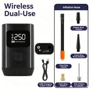 3 In 1 Wireless Car Air Pump Portable Electric Tire Inflator with LCD Display