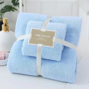 Bộ 2 khăn tắm khổ lớn cao cấp Living C khăn tắm lông cừu 70x140 và 35x75 lông mềm thấm hút tốt không xù rụng lông CKT CINDY