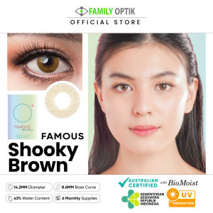 Famous With Biomoist Shooky Brown Monthly Softlens Warna