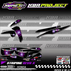 REVO X STIKER STRIPING PREMIUM LIS VARIASI REVO X STIKER MOTOR HONDA RACING W.17 TRANSPARAN COD