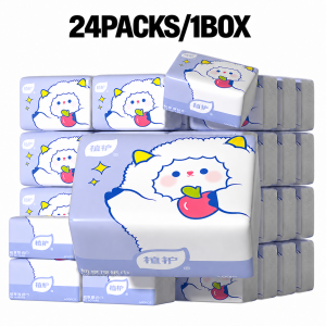 【Lucky Home】 【24 Packs/Box】植护Botare Lamb 5-Ply Facial Tissues / 80 Pulls Per Pack / Soft Embossed Virgin Wood Pulp