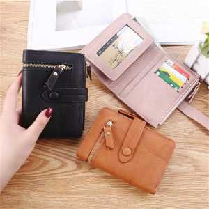Dompet Pendek Multifungsi Wanita Korea Ritsleting Pengait Mini Kulit PU Dompet Koin Wanita Mode Wanita Clutch Tempat Kartu Dompet Wanita Cocok Untuk Di Kantong Dompet koin Terbaru