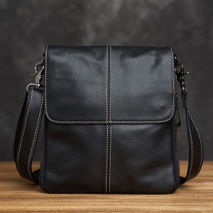 Trendy Mens Simple Shoulder Bag Fashionable Soft Leather Crossbody Bag Street Messenger Bag Motorcycle Backpack Sling Bag For Man NASVA