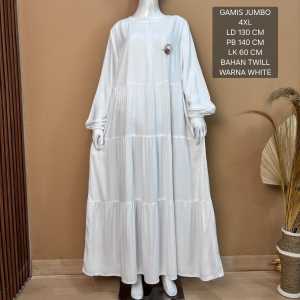 Gamis Jumbo Wanita Ld 130 Cm Model Polos Terbaru Kekinian - Nafisah Dress