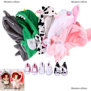 [COD] Wisdom-offere Hand-made suit 20cm Shark Dinosaur Doll Clothes Stuffed Gift Doll accessories