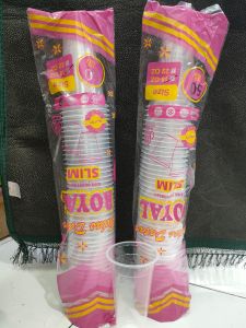 Gelas Plastik ROYAL / Gelas Bening Datar SLIM 18oz (isi 50pcs) Gelas Es Teh