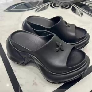 [Free Shipping] Thick-Soled Slippers High-Heeled Slippers EVA Slippers WomenS Outdoor Slip-On Sandals WomenS Home Sandals WomenS Beach Sandals