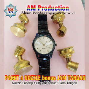 Paket 4 Nozzle Stelan bonus Jam Tangan warna Hitam Silver