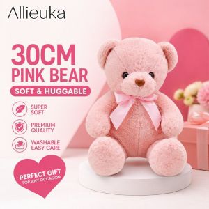 Plush Teddy Bear Doll Soft Stuffed Toy Pink Color Hug Pillow Home Decor Washable Gift