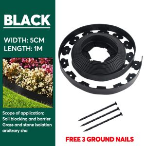 10m Plastic Garden Edging Border Flexible Lawn Grass Edging Decor Fence Landscape Belt Garden