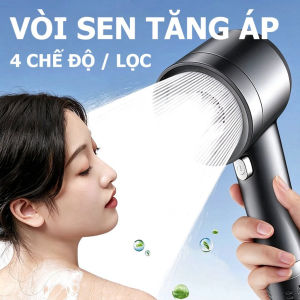 Vòi Sen Tăng Áp 4 Chế Độ Nước Tặng 5 Lõi Lọc PP Khóa Nước Tạm Thời Mặt Inox 304 Phun Mưa Massage Spa Chống Tắc Nghẽn Dây Dẫn Dày Chống Nổ Ren Phi 21 Tiêu Chuẩn Cho Nhà Tắm Khách Sạn Gia Đình Thiết Kế Xám Titan Sang Trọng Tiết Kiệm Nước Hiện Đại