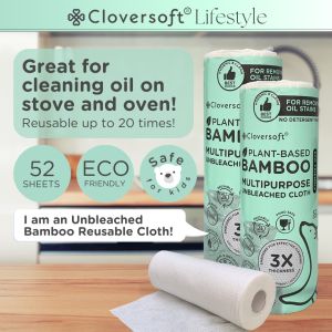 [Cloversoft Official] Unbleached Bamboo Multipurpose Cloth [52 sheets]