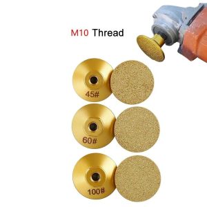 YANGS Carborundum+Metal Flat Grinding Head 45/60/100# Brazing Edge Brazed Profile Grinding Wheel Efficient Marble Quartz Granite Abrasive Polishing Stone Marble M10 Thread