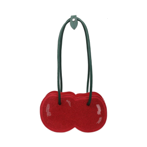 กระเป๋าสะพายไหล่แฟชั่นแนวอาร์ตพร้อมช่องเก็บของขนาดใหญ่ลายเชอร์รี่ Essential ชุดลำลอง