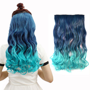 วิกผมต่อทรงตรงยาวไล่โทนสีสีชมพูสีม่วงวิกผมคอสเพลย์สำหรับผู้หญิง