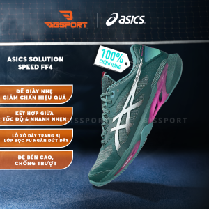 Giày Pickleball / Tennis ASICS Solution Speed FF 4 Dark Neptune – Xanh Lá Chính Hãng Siêu Nhẹ – Linh Hoạt  - Bền Bỉ