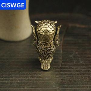 [COD] CISWGE AUTOPARTS 1pcs Retro Đồng động vật trà Pet Máy tính để bàn trang trí cổ Rắn Đồng Owl thu nhỏ bức tượng nhỏ trang trí nội thất thủ công