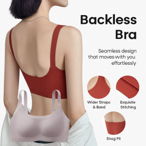 【】Seamless Push Up Bra For Women Soft Support Wireless Fixed Cup Breathable Sports Camisole Underwear