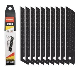 (Isi 10pcs) Isi Ulang Cutter Hitam Besar 18mm SK5 Refill Cutter Tajam 18mm Stainless