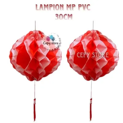 Lampion Merah Putih PVC / Hiasan 17 Agustus Honeycomb