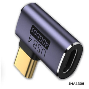 USB C Adapter 40Gbps Side USB C 90 Degree Adapter PD Right Angle USB C Adapter 100W