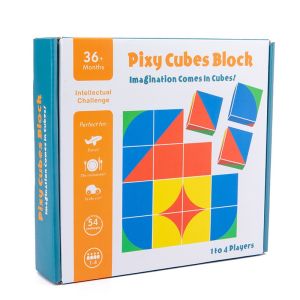 3D Spatial Cube Puzzle Visual Perception Logical Thinking Spatial Space Cube Block Shape Color Puzzle Hand Eye Brain Teaser DevelopTrainingToy-T094
