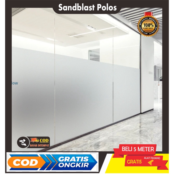 Stiker Kaca Film Kantor Gedung Rumah Polos Buram Tiidak Tembus Pandang Sandblast Buram Polos