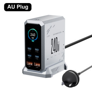 240W GaN Charger 6-IN-1 140W PD3.1 PPS USB Type C Digital Display Fast Charging Station for iPhone 16 15 MacBook Laptops Samsung