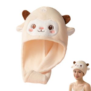 DOWNA Vải nhung mềm mại Mũ trùm tóc khô Chất thấm hút Phim hoạt hình Mũ tắm Dễ thương Nhanh khô Mũ sấy tóc Phụ kiện tóc nữ