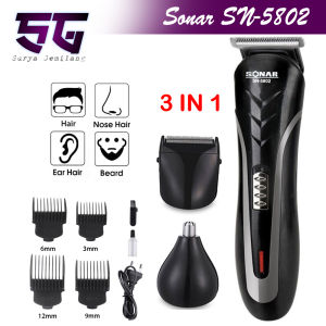 Shaver Sonar SN 5802 Alat Cukur Rambut 3 in1 Profesional Hair Clipper Trimmer Rechargeble