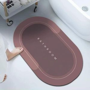Thảm lau chân silicon bầu dục siêu thấm hút Thảm chùi chân nhà tắm có đế silicon chống trơn trượt Vuadienmay