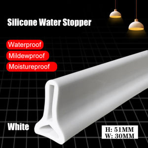 【Angel House】50MM High 1-2M Self-adhesive Shower Kitchen Barrier Water Plug Baffle Non Slip NEW(free glue)