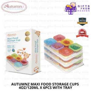 AUTUMNZ MAXi FOOD STORAGE CUPS 4OZ/120ML X 6PCS WITH TRAY