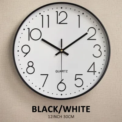 Wall clock Quartz Silent Minimalist Design Non-Ticking for Living Room Modern Home Office 12 Inches 30cm 8 Inches 20cm