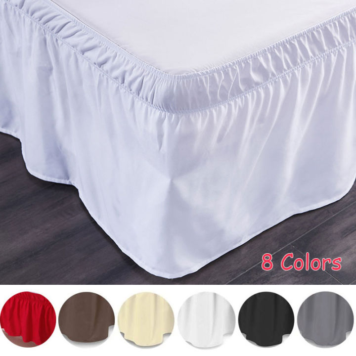 Elastic Bed Ruffles Bed Skirt Soft Comfortable Wrap Around Fade