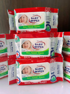 Combo 10 gói Khăn giấy ướt Baby Wipes 80g không mùi an toàn tiện lợi - Hie en Store