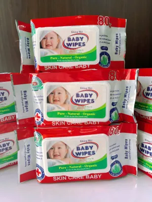 Combo 10 gói Khăn giấy ướt Baby Wipes 80g không mùi an toàn tiện lợi - Hie en Store
