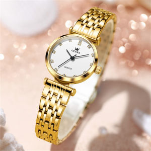 OLEVS 5596 Women Quartz Fashion Watch Gift Stainless Steel Watchband Round-dial Wristwatch