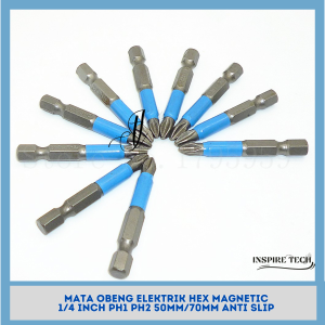 10pcs Mata Obeng Bor Listrik PH1 PH2 Magnet Non Slip 50mm 70mm