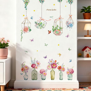 Decal Dán Tường Khu Vườn Hoa Treo Vintage Có Keo Sẵn 120x180cm - Trang Trí Không Gian Sống