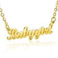 {Xiaoming Jewelry} VishowCo Custom Name Necklace Stainless Steel Gold Choker Personalized Baby Name Pendant Necklace Jewelry For Women Kids Gifts. 